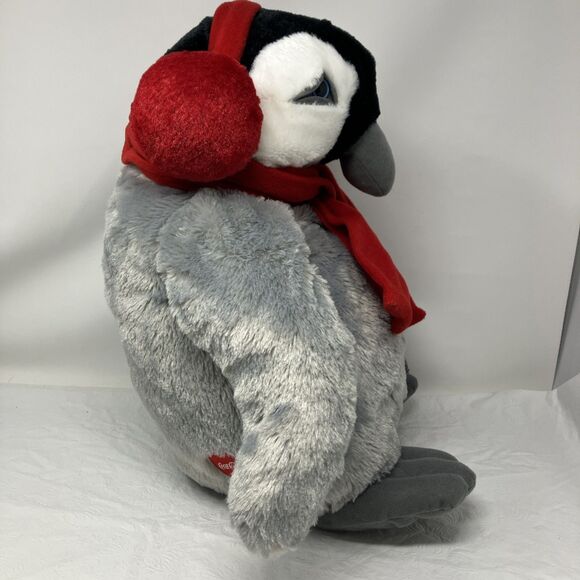 LARGE 17” Coca-Cola Penguin Holiday Plush Scarf and Earmuffs Collectible Coke - Picture 6 of 12